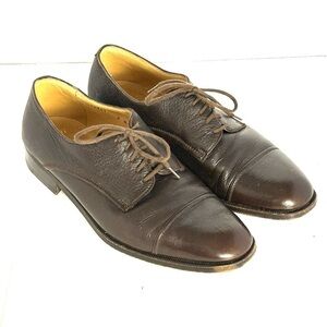 Gravati For Neiman Marcus Brown Leather Cap Toe Oxford Lace Up Shoes Size 8 M